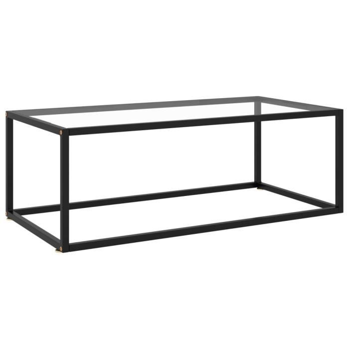 VidaXL Table basse Noir avec verre trempé 100x50x35 cm