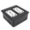 A Used Floor Outlet, 4000W 3 Prong X 4 Multifunctional Black   Concealed Floor Socket Double Door for Kitchen Living Room
