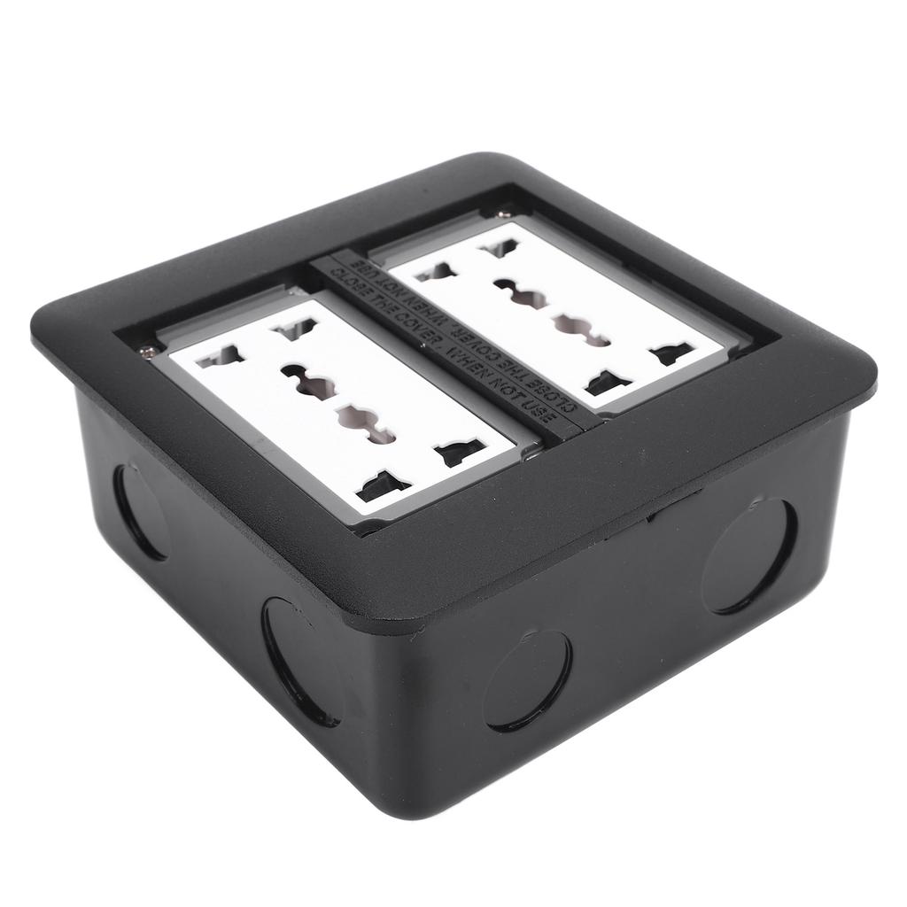A Used Floor Outlet, 4000W 3 Prong X 4 Multifunctional Black Concealed Floor Socket Double Door for Kitchen Living Room