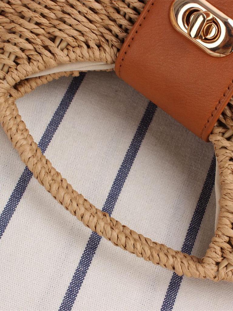 Women's Trendy Paper Rope Woven Crossbody Bag
