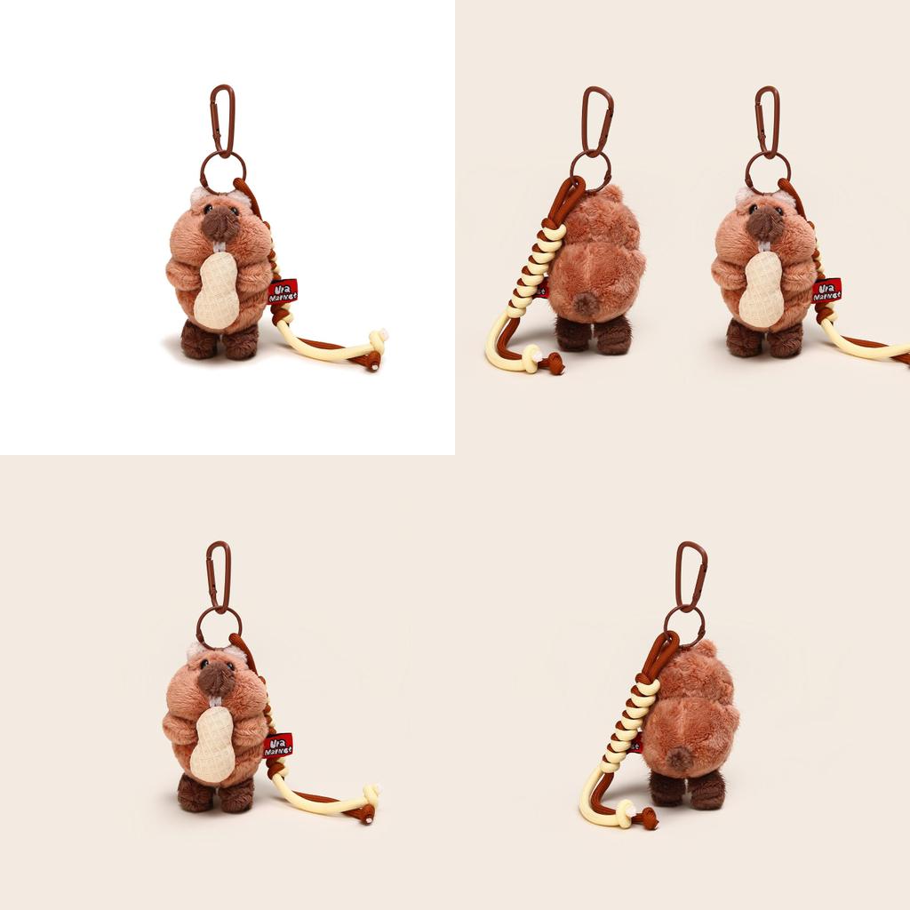 Cartoon Eating Cute Groundhog Plush Toy Pendant Keychain Gift For