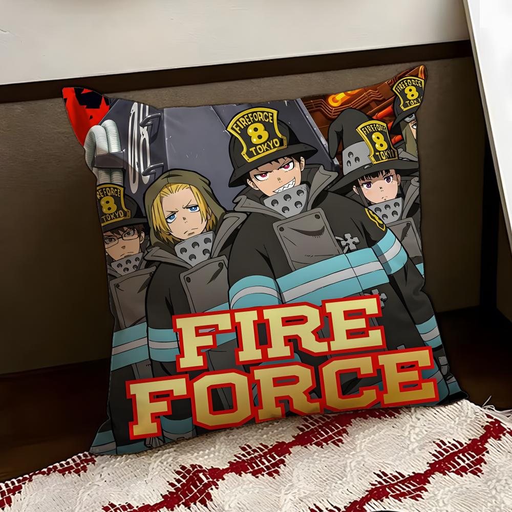FFire Force anime Cushion Cover Reversible Soft Durable Pillow Cover Home  Car MultiScene Use for Daily Comfort