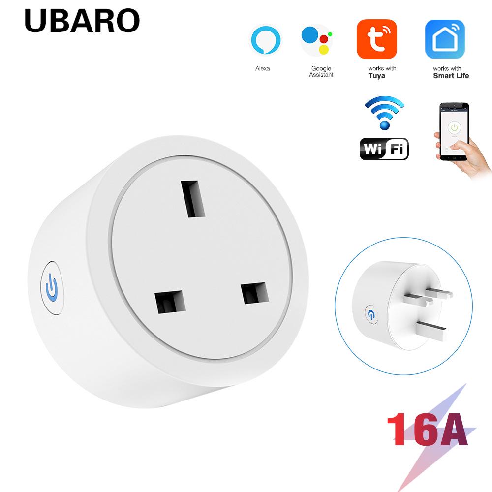 UK Graffiti Smart Socket 16A: WiFi Remote Control, Metering, Timer, Alexa Voice Compatible