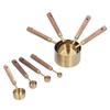 8Pcs Stainless Steel Measuring Cup with Wooden Handle Bartending Scale Measuring Spoon Baking Tool