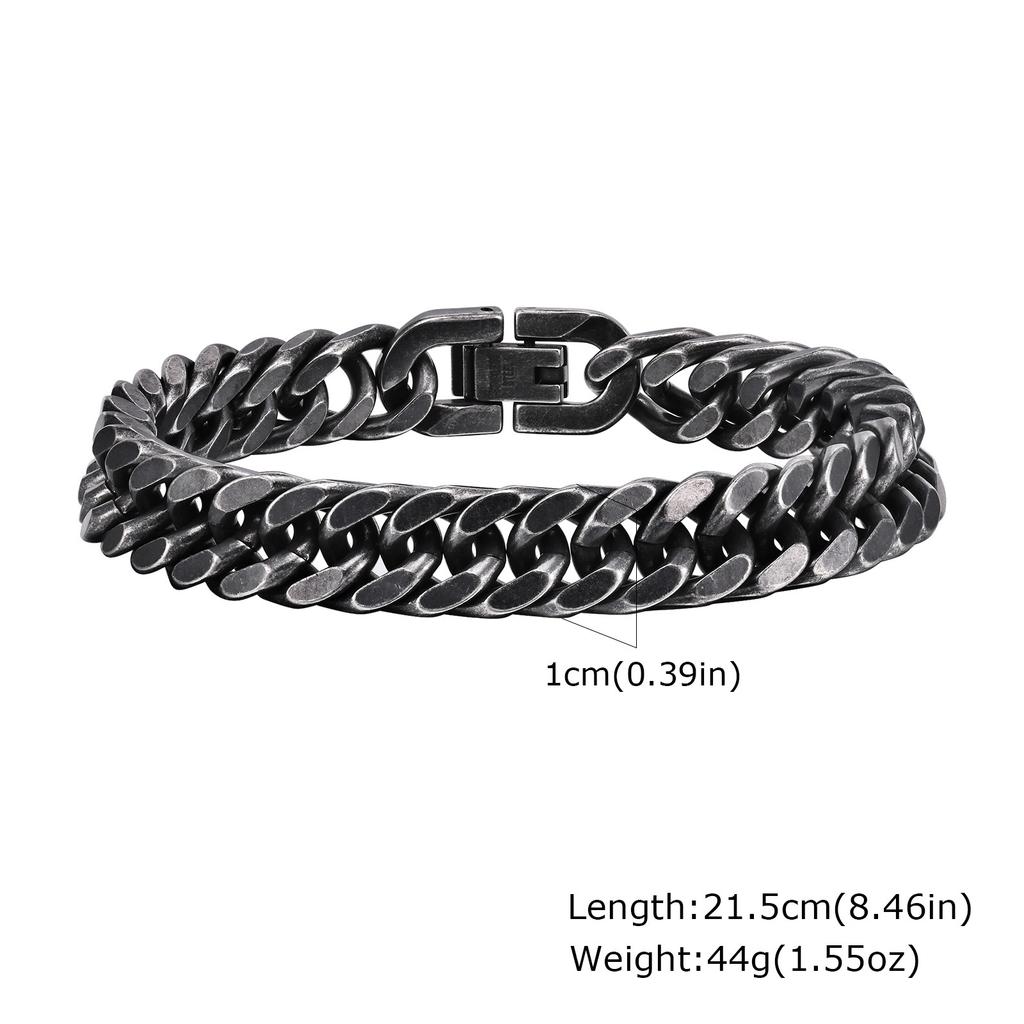 Stainless Steel Jewelry Thick Heavy Cuban Chain Men Bracelets Wristband For Dad Boyfriend Valentine's Day Gift