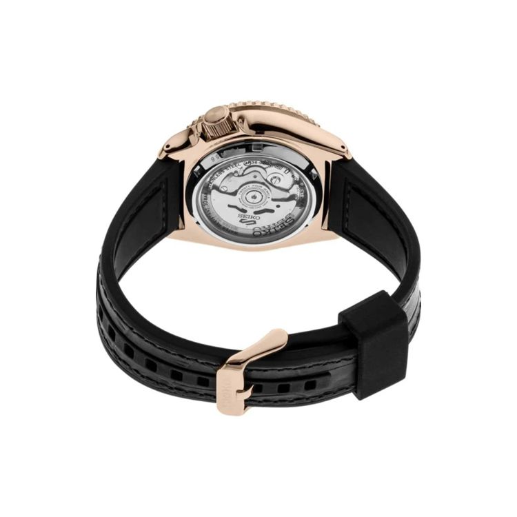 Seiko 5 Series Classic Fashion Mechanical Movement Silicone Strap Watch Men watches Black SRPD76K1