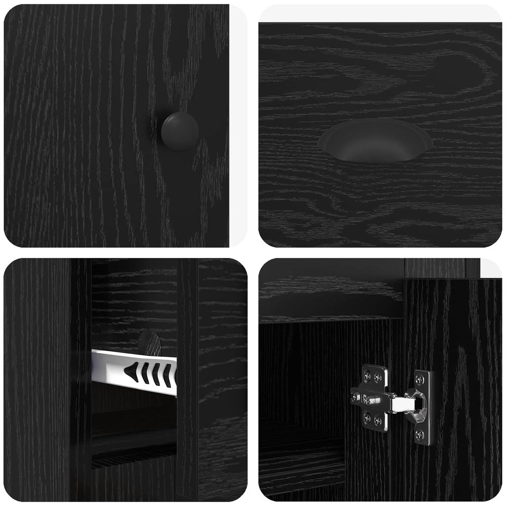 Highboard Black Oak Effect 70 x 35.5 x 67.5 cm
