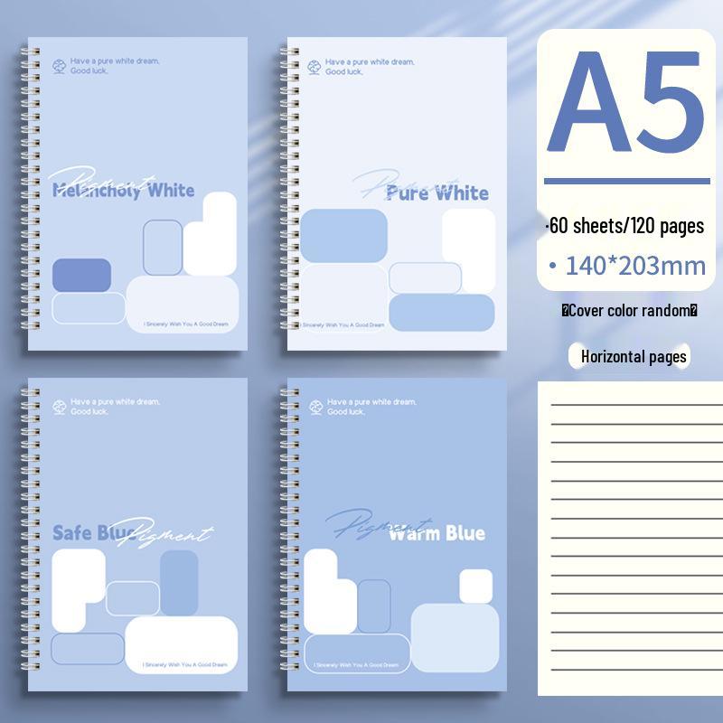 Blue Spiral B5/A5 Student Notebook - Large & Cute
