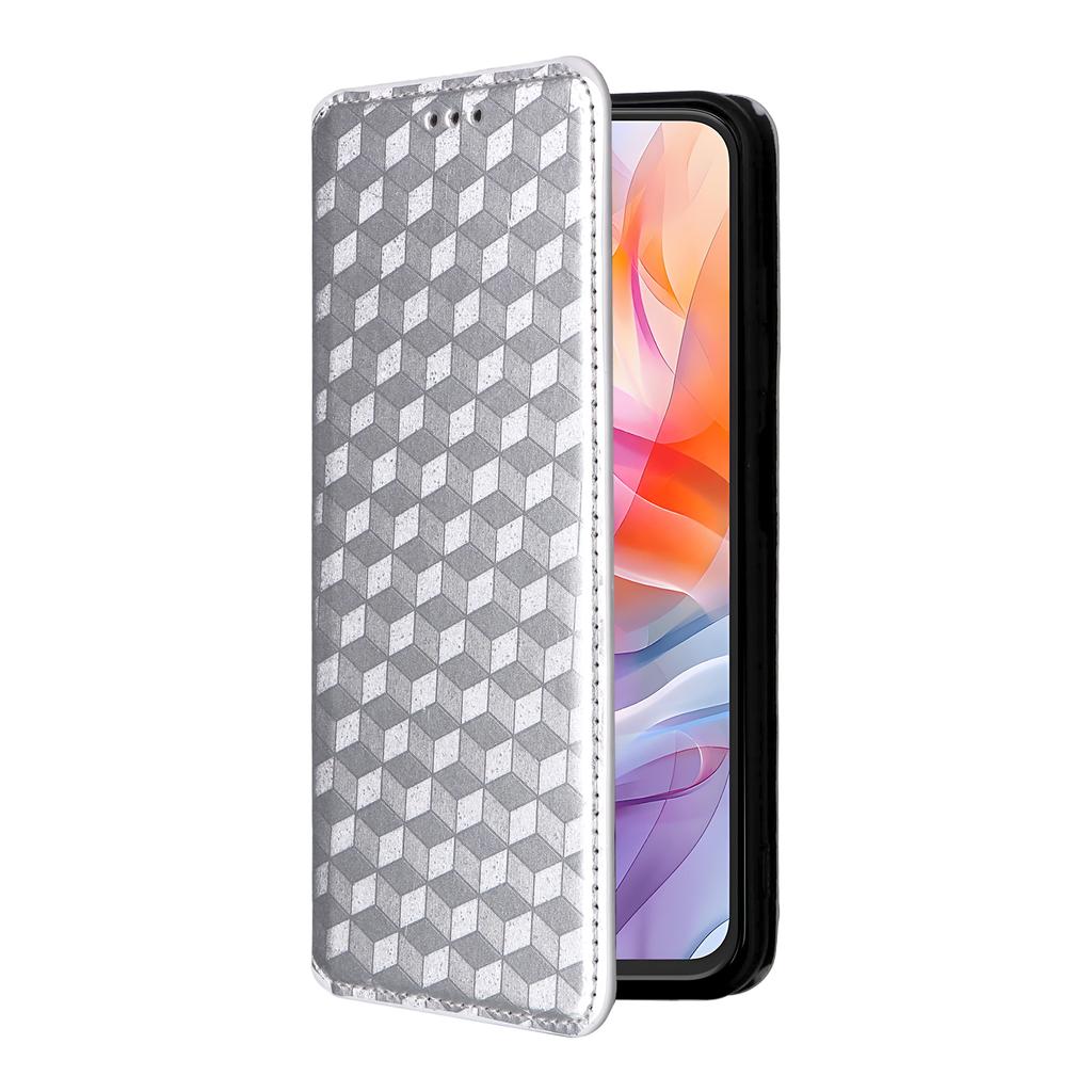 Plånboksfodral för ZTE Blade V70 Design/Nubia V70 Design/Blade V70 Vita Rombpräglat Läder Telefonskydd