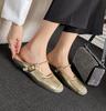 Fashion Glitter Gold/Silver Sequins Flats Slippers Woman Belt Buckle Mules Home Pantuflas Shoes Ladies Casual Slides Beach Sandalias2025