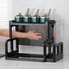 Kitchen Shelf Two-layer Seasoning Rack Knife Holder Cutting Board Rack Countertop Multifunctional Multi-layer Storage No Punching Seasoning Rack