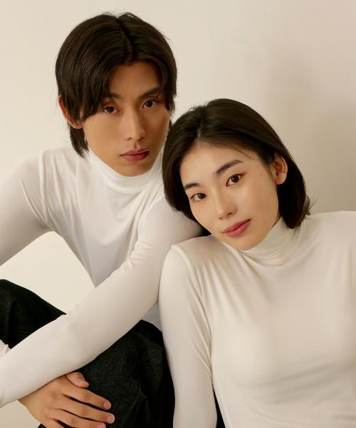 

[Marn5] Heat-Touch Turtleneck Half-Pola Mock-Neck T-shirt [Shipped from Korea] 100% Authentic S Men 44-66) Black