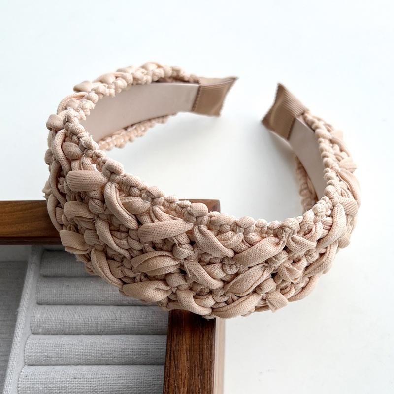 Wide-brimmed Woven Headband Handmade  Colorful Pressure Hair Band  Makeup Girls' Clothing Matching  Headbands for Women