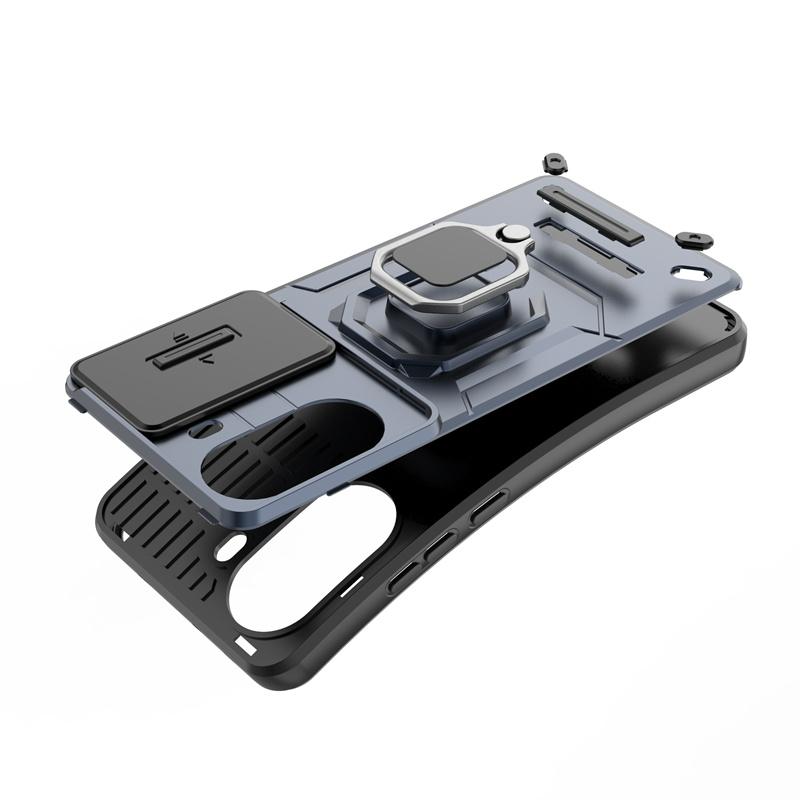 Armor Funda For Xiaomi Poco X7 Pro 5G Slide Lens Camera Protection Ring Holder Back Cover for Pocco Poko Little X7Pro PocoX7pro