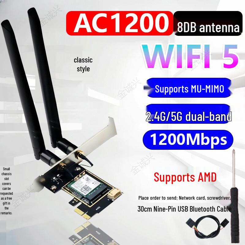 AX5400 Dual-Band WiFi 5 PCI-E Network Card with Bluetooth 5.3 (RTL8852CE)
