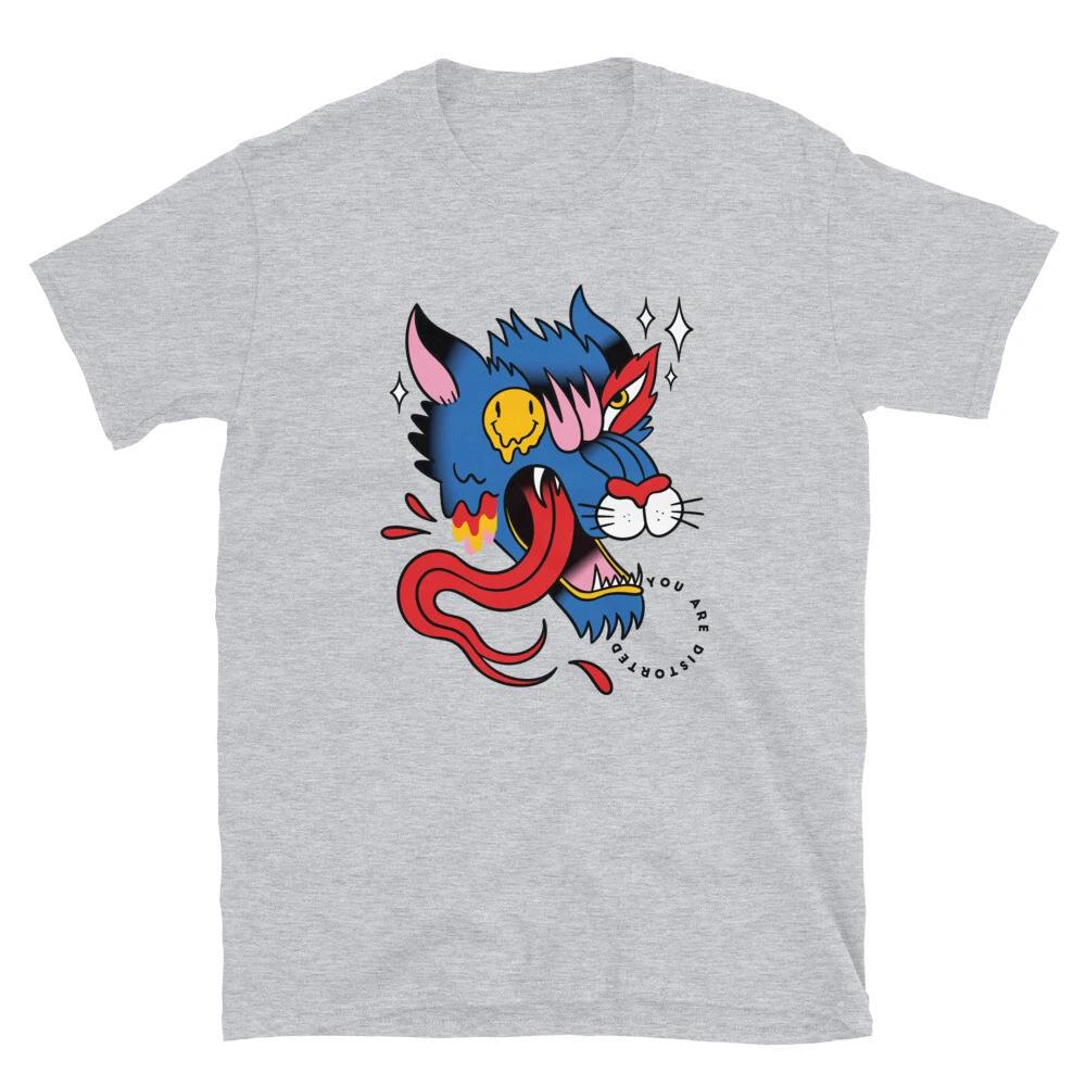 Voodoo Religion Magical Sorcery Distorted Wolf Classic T-Shirt L