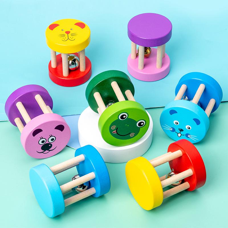 Baby Cartoon Wooden Rattle Toy - Toddler Educational Musical Instrument for Early Learning
