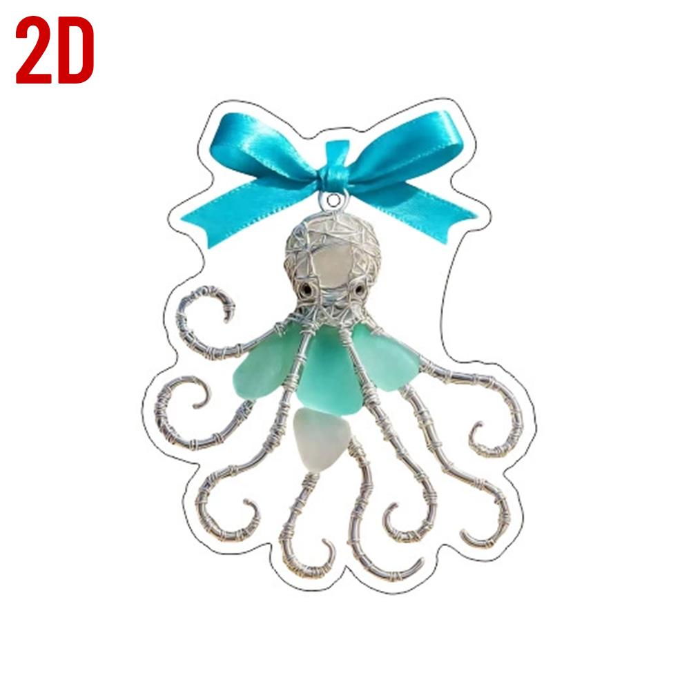 

Sea Ocean Animal Wreath Easter Tree Ornaments 2D Acrylic Turtle Octopus Hanging Decor Spring Home Party Decor Beach Lovers Gift