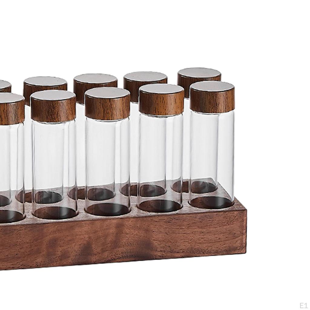 Coffee Tubes, Bean Tube Bottle, Wooden Exhibition Stand And Funnel, Storage