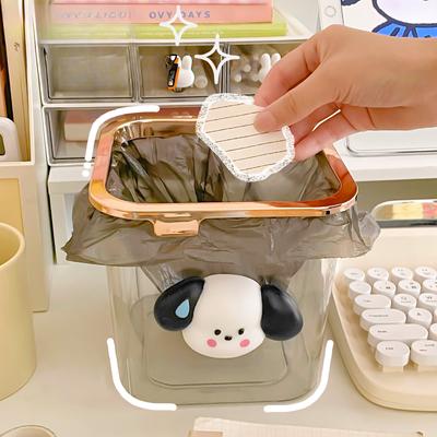 Transparent Trash Can Household Dining Table Bedroom Living Room Office Desktop Large Capacity Paper Basket Storage Bucket