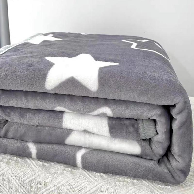 Air Conditioning Blanket – Plaid Pattern Bed Throw, Soft & Warm Coral Fleece Blanket, Flannel Bedspread