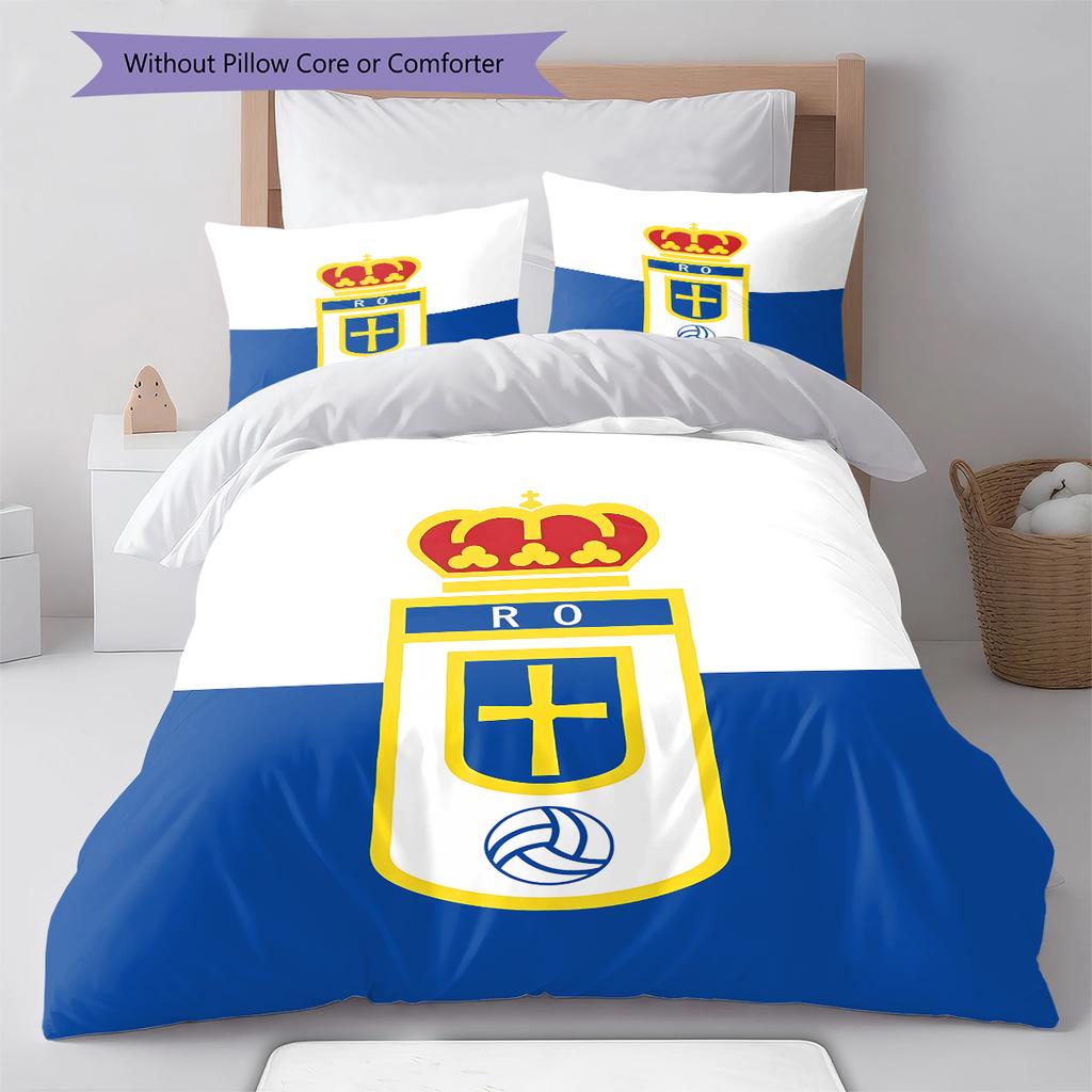 Real Oviedo Pattern Bedding,Quilt Set Quilt Cover Pillowcase Home Birthday Gift (1 * duvet cover + 2 * pillowcase, without core)