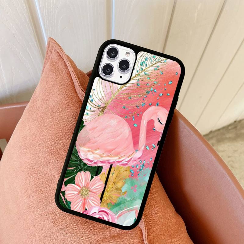 

Милый чехол для телефона с изображением фламинго, силиконовый чехол из ПК + ТПУ для iPhone 11 12 13 Pro Max 8 7 6 Plus X SE XR Hard Fundas iphone XR