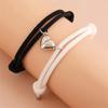 Two Halves Heart Magnetic Bracelet Steel Pendant Couple Bracelets for Lover Friendship Bracelets Braid Rope Magnet Jewelry