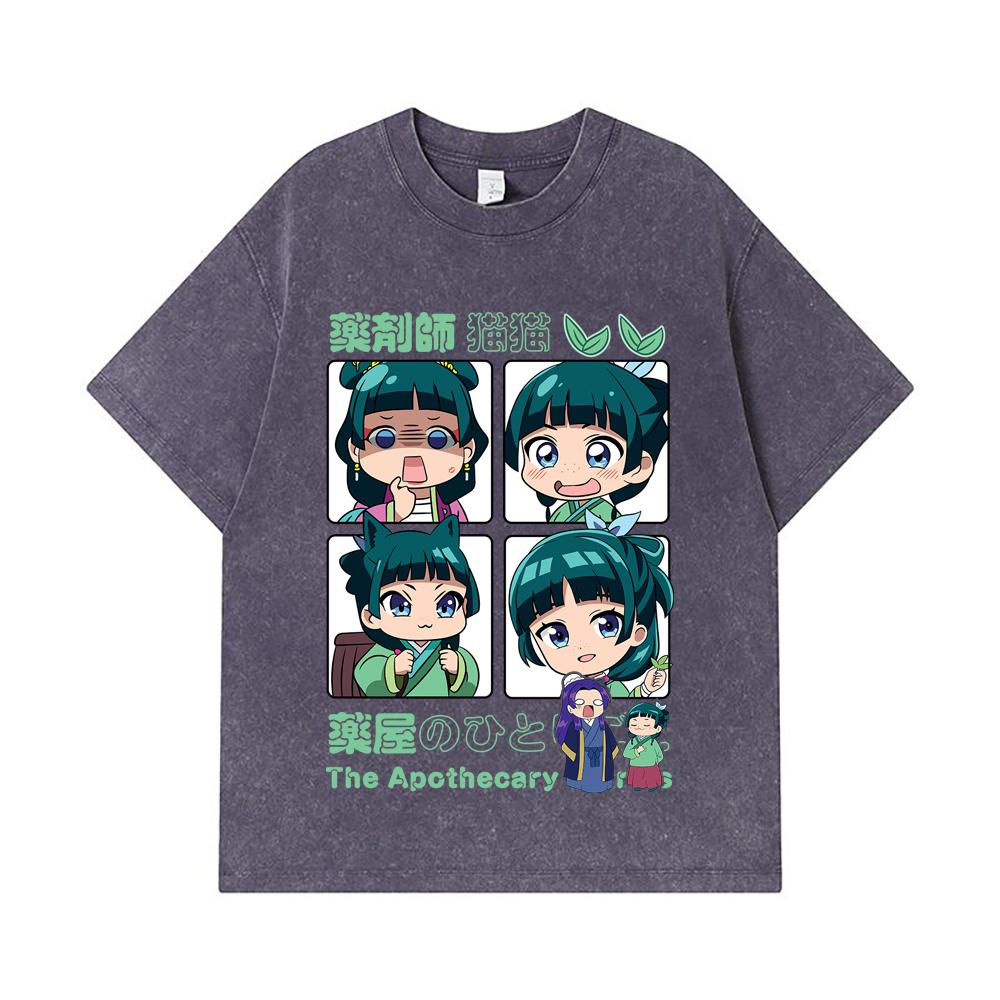 275 GSM Washed T-shirts 100% Cotton Apothecary Diaries V3 Print Unisex Heavy Cotton T Shirt