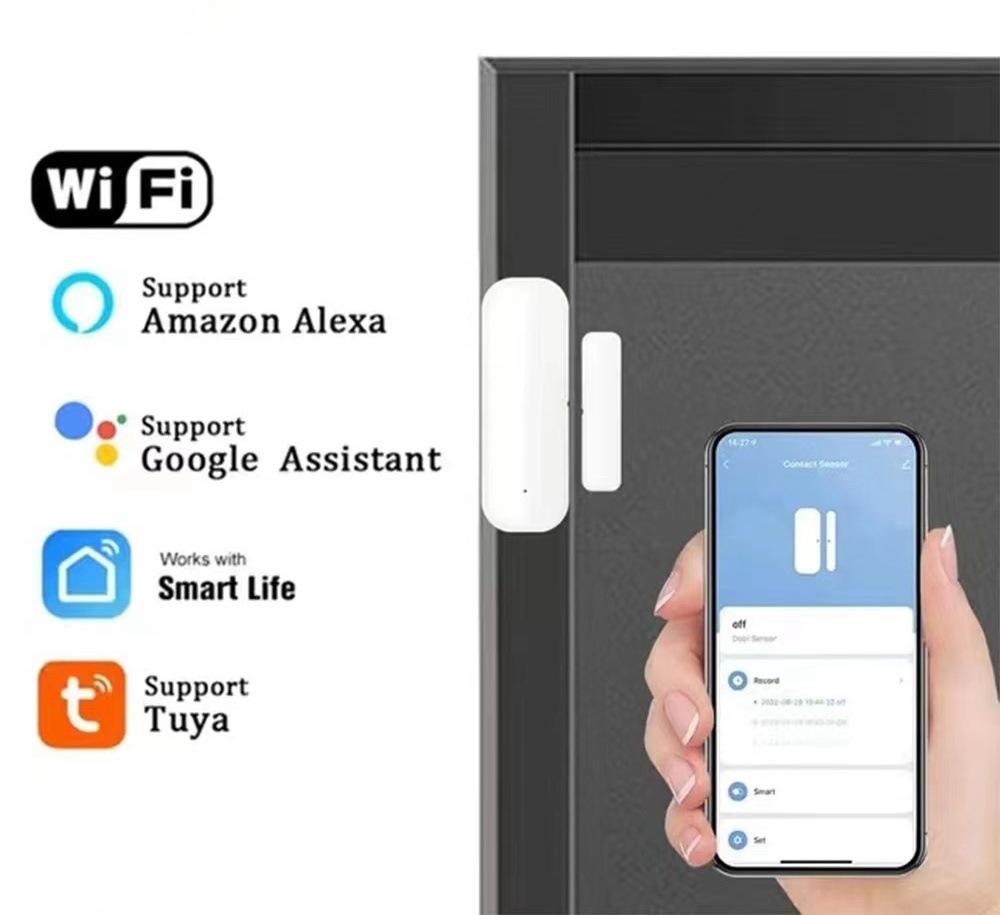 Tuya WiFi Smart Door Sensor: Magnetic Indoor Alarm Detector
