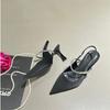 Sandals with Skirt Black High Heels Women's Shoes Spring and Summer Mary Jane Shoes Single Shoes