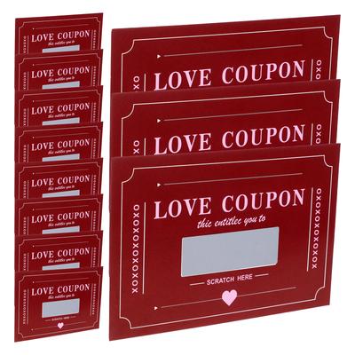 20 Sheets Scratch Cards Pink Love Diy Date Scratch Cards Coupons Kids Birthday DIY Anniversary Date Game Invitations