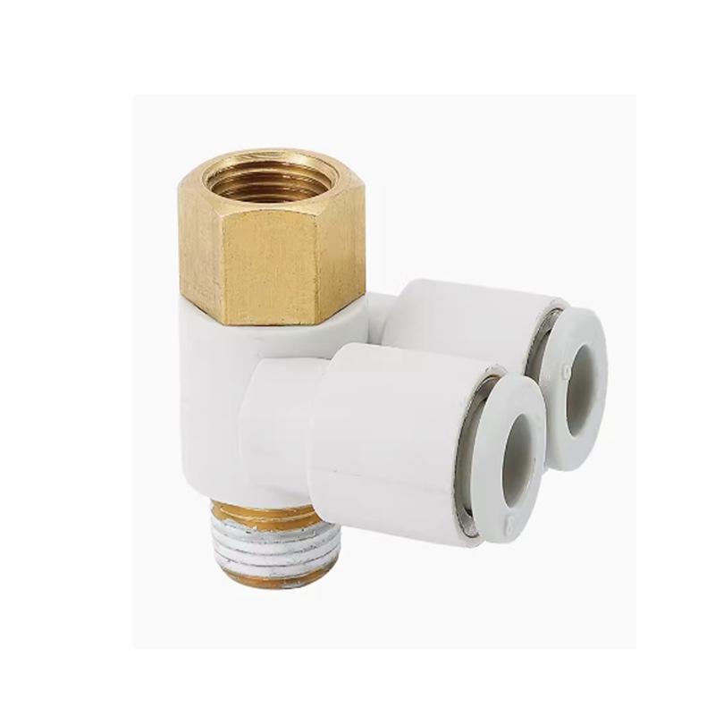 SMC Pneumatic Quick Connect Swivel Air Hose Fitting, Double Tube, Int/Ext Threads KB2ZF04/06/08/10/12-02S.