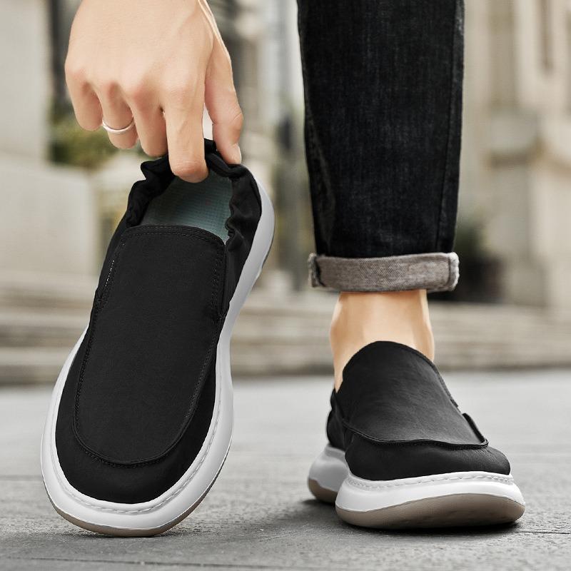 Man Shoes Summer Ice Silk Canvas Shoes 2025New Breathable Casual Shoes Fashion Sneaker for Men Slip-On Loafers Zapatillas Hombre