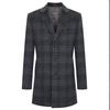 Baoxiniao Men's Cloud Gray Plaid Double-Faced Wool Coat