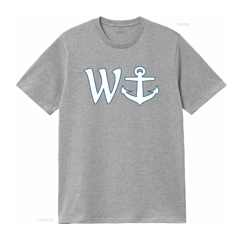Wanker T Shirt W and Anchor Design Funny Stylish for All vintage Washed Top For Everyday Wear streetwear Unisex fashion