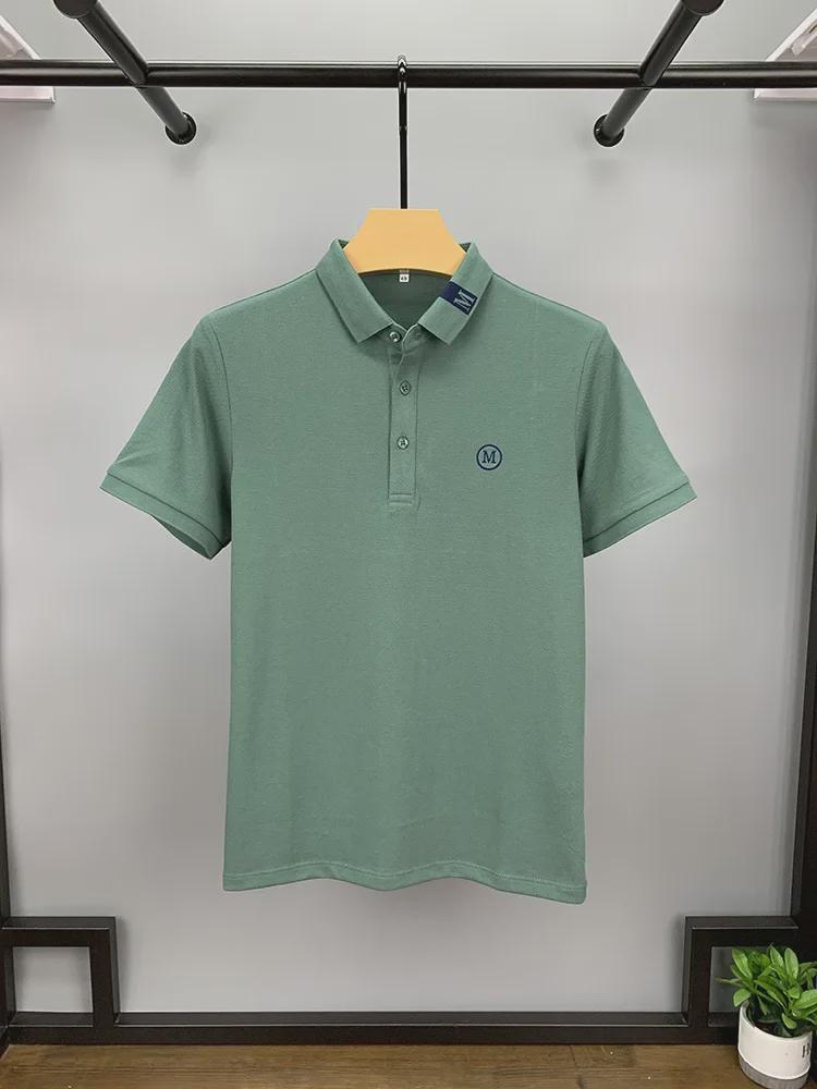 High-End Embroidered Men's Cotton Polo Shirt: Summer Short-Sleeved Lapel Design