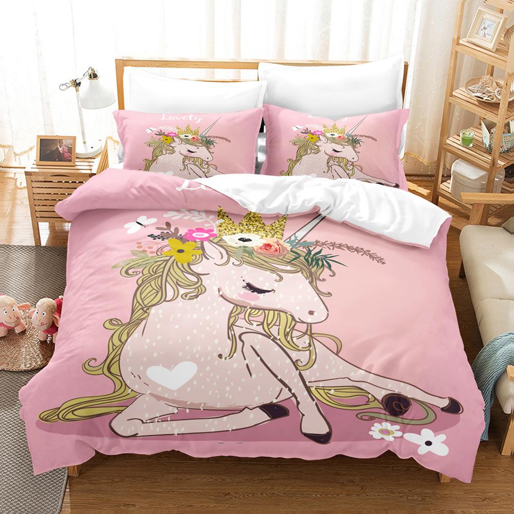 Unicorn Bedding Set For Kids, Winter Duvet Cover Sets, Twin, Full, Queen, King, Bedroom, Home Textile, Milk Bottle