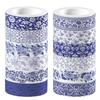 Blue & White Washi Tape Set; Pretty Chinoiserie Designs; 12 Rolls! Decorative Tape; Journaling, Scrapbooking