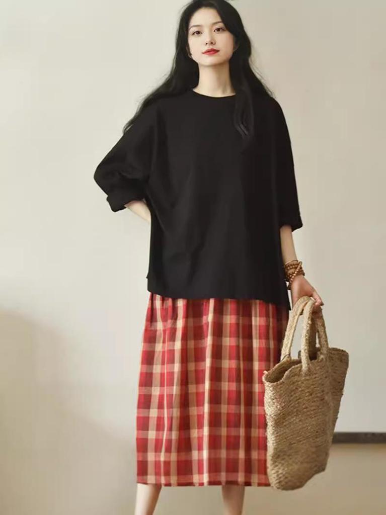 Versatile Round Neck Loose Long Sleeve T-shirt