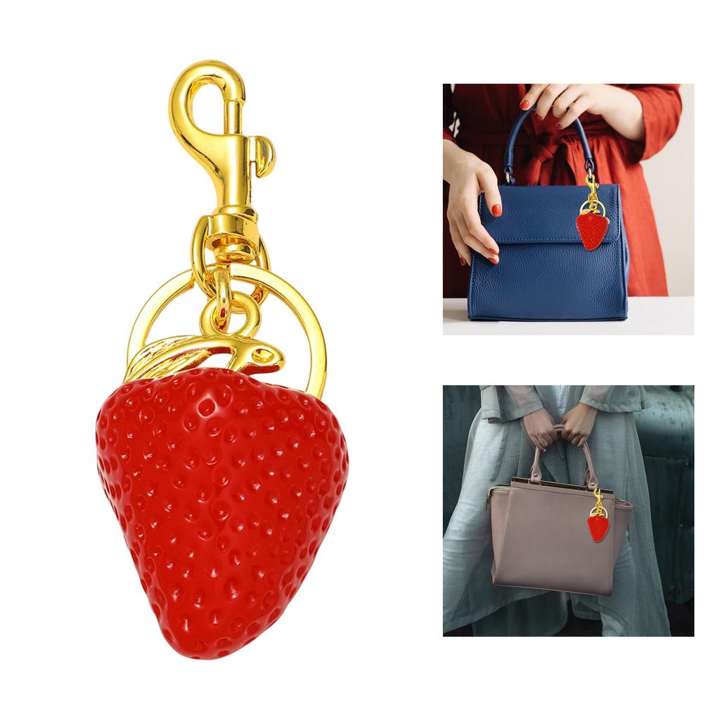 Playful Fruit Design Key Rings Elegant Purse Ornaments Secure Buckle Attachment Key Chain for Daily Use