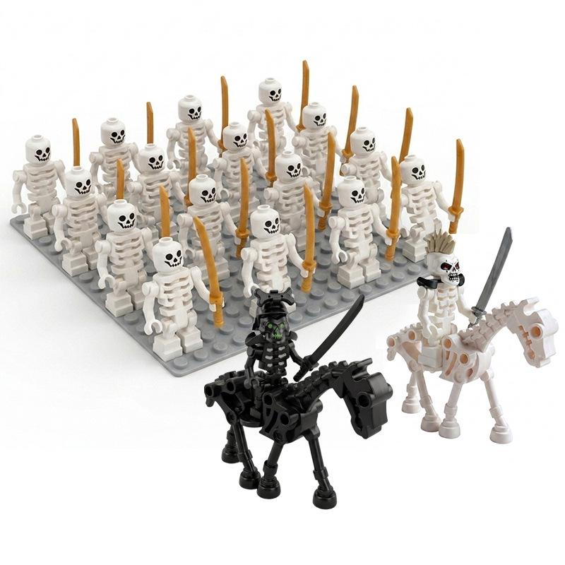 Ninja Skull Skeleton Soldier Building Blocks with Weapons