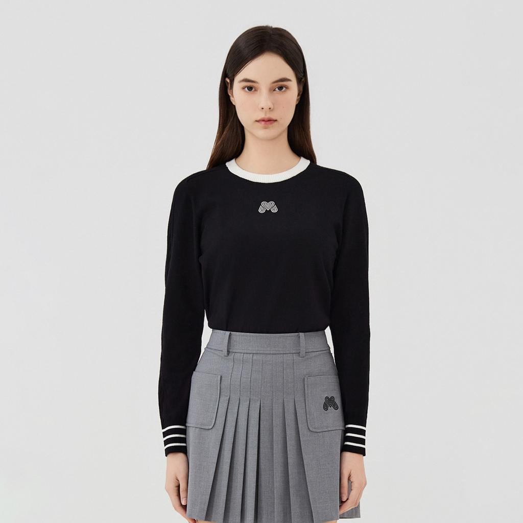 MARTINE GOLF Back Lettering Round Knit_Black