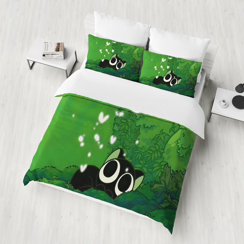 Luo Xiaohei Printed Polyester Children 3D Children'S King Size  Bedding Duvet Cover Set Cute Printed Cartoon Quilt Cover Home