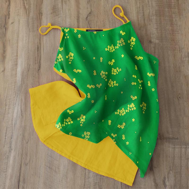 

ZANZEA Женские летние повседневные майки-комбинации без рукавов с принтом 5XL зелёный