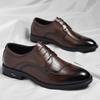Men's Leather Shoes Dress Business Casual Leather Shoes Soft-soled Fashion Derby Shoes for Men's British Designer Wedding Shoe