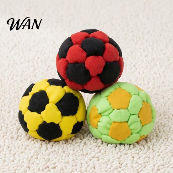 Soccer Shaped Sand Bag Football Sandbags, Soft Plush Footbags for Adults, Juggling Balls, Vibrant Sports Team Building Game Prop Design Dirtbag Indoor