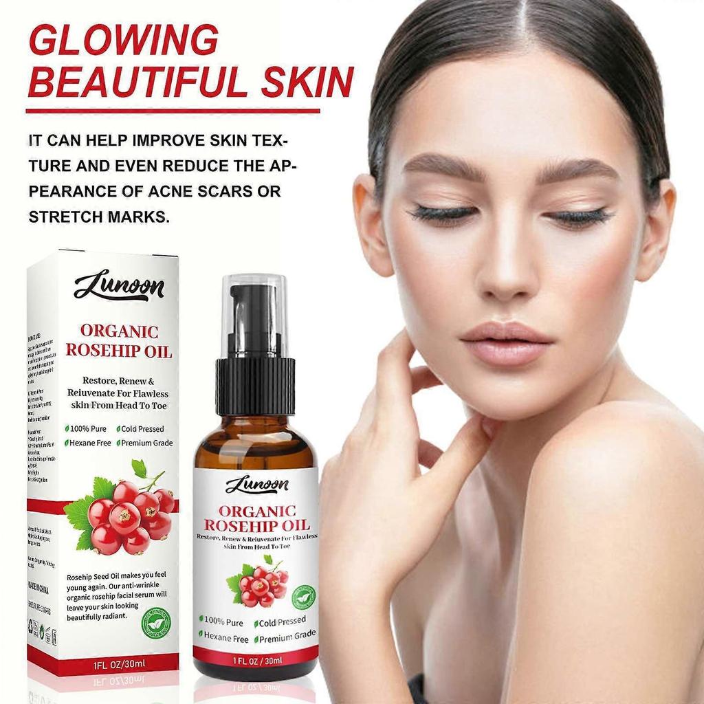 Pure Rosehip Seed Oil for Face, Anti-Aging & Skin Firming Facial Serum