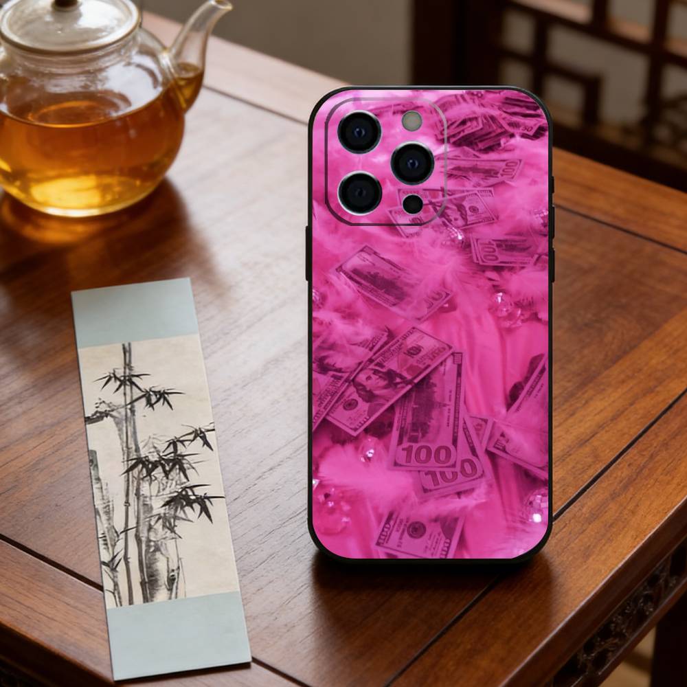 Cool pink money pattern for girls Phone Case Silicone Soft For IPhone 17 16 15 14 13 12 11 X XR Plus Pro Max Plus