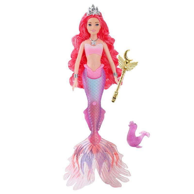 Mermaid Dolls Music Lighting Kids Toys Colorful Doll Body Pink Blue Red Purple Hair Miniature Accessories For Children DIY Game